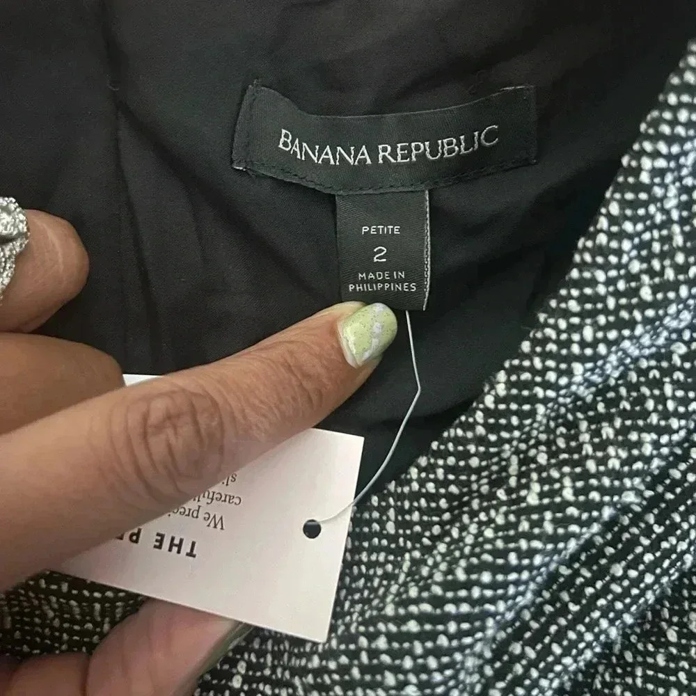 NWT Banana Republic Gray & Black Convertible Jacquard Dress Size 2P - Picture 16 of 16